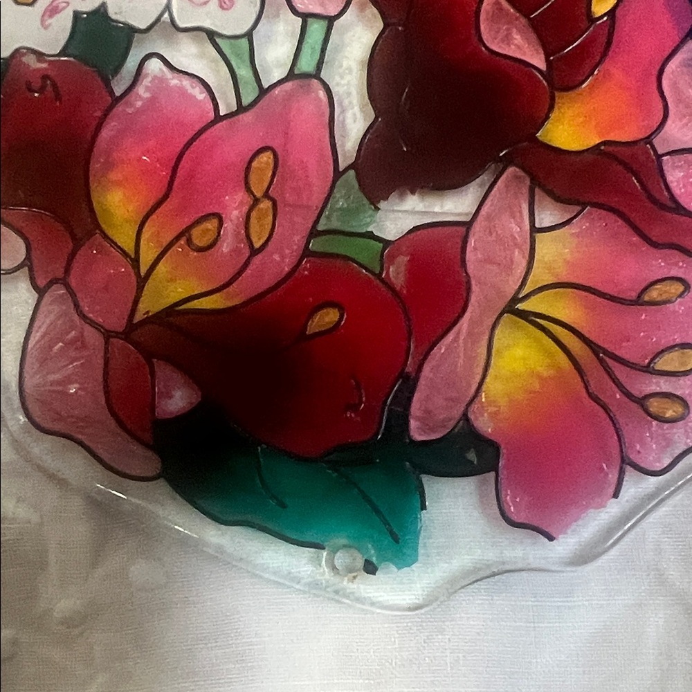 Beautiful Colorful Glass Hummningbird and Flower Sun Catcher - Picture 5 of 5